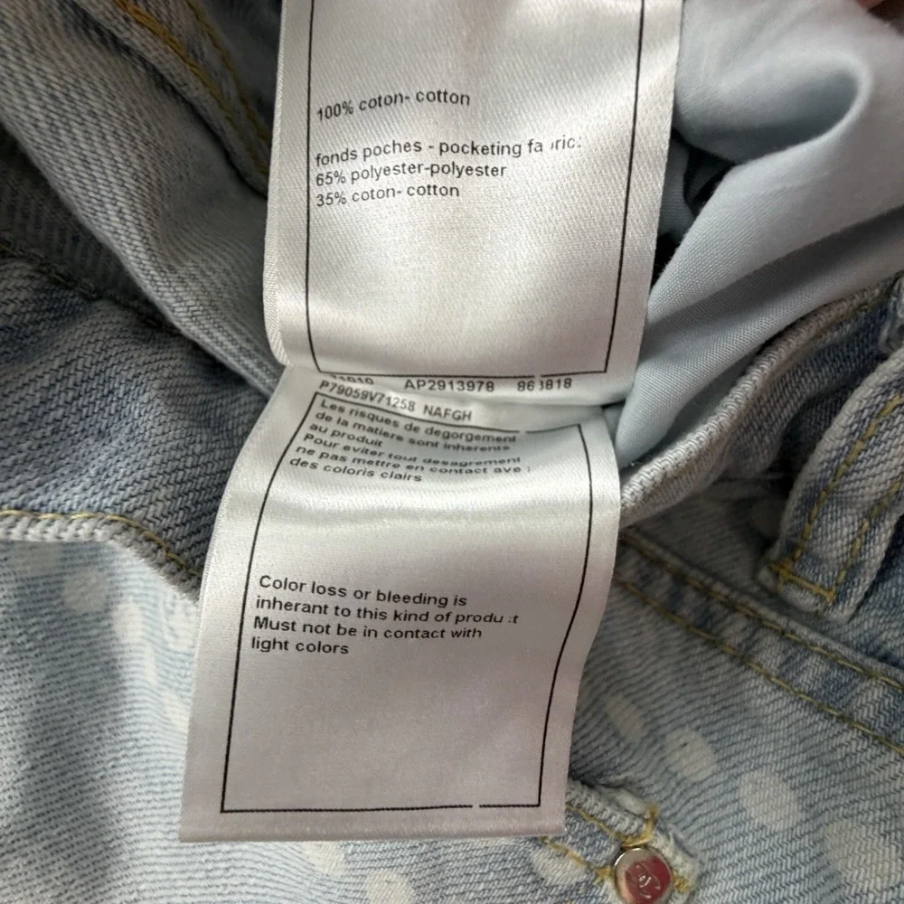 CHANEL CC Logo Monogram Jeans 38 Light Blue Denim Designer Pants - Picture 7 of 16